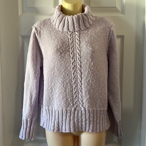 Liz Claiborne Lizwear Jeans Vintage Lilac Turtleneck Sweater - Picture 1 of 9